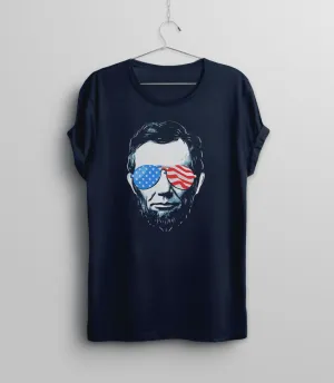 Abe Lincoln with Sunglasses 4th of July T-Shirt