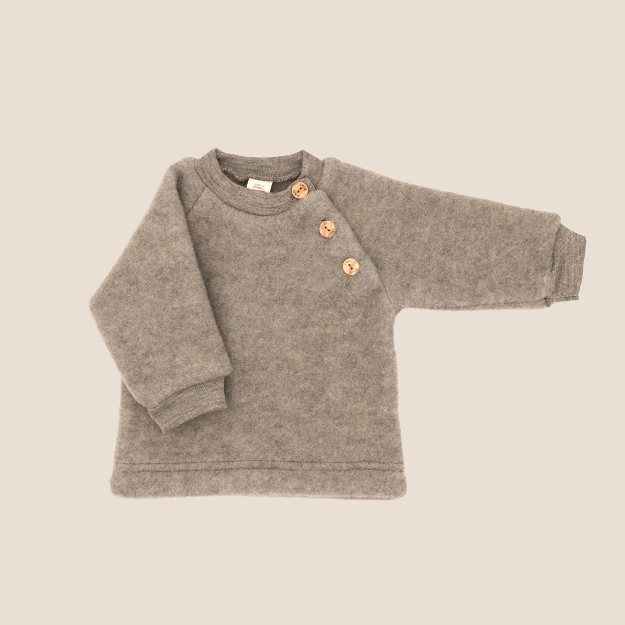 Baby Wool Fleece Raglan Jumper - Walnut (0-4y) *Returning 2025