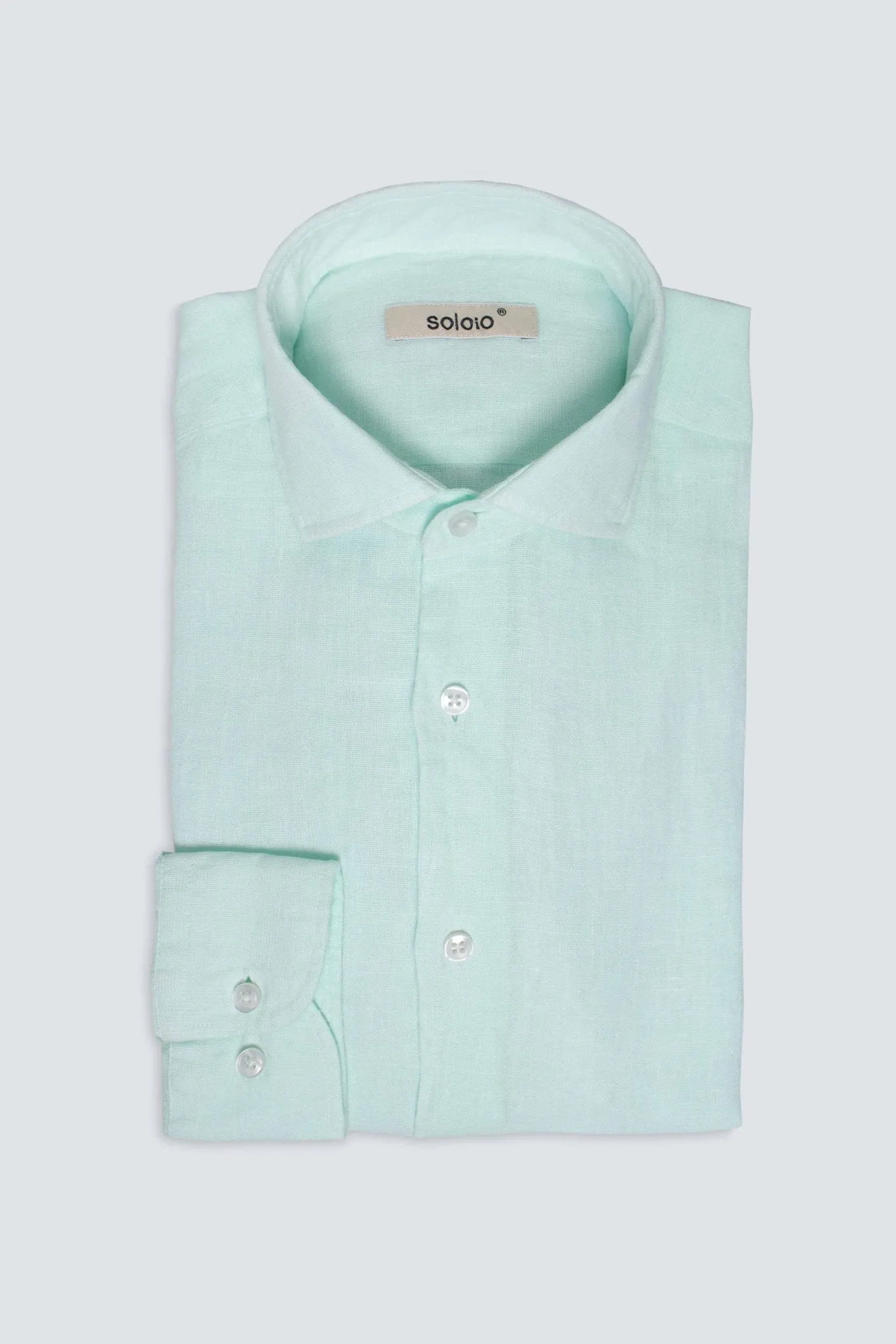 basic linen shirt light turquoise