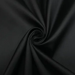 Black Silk and Wool Woven Fabric