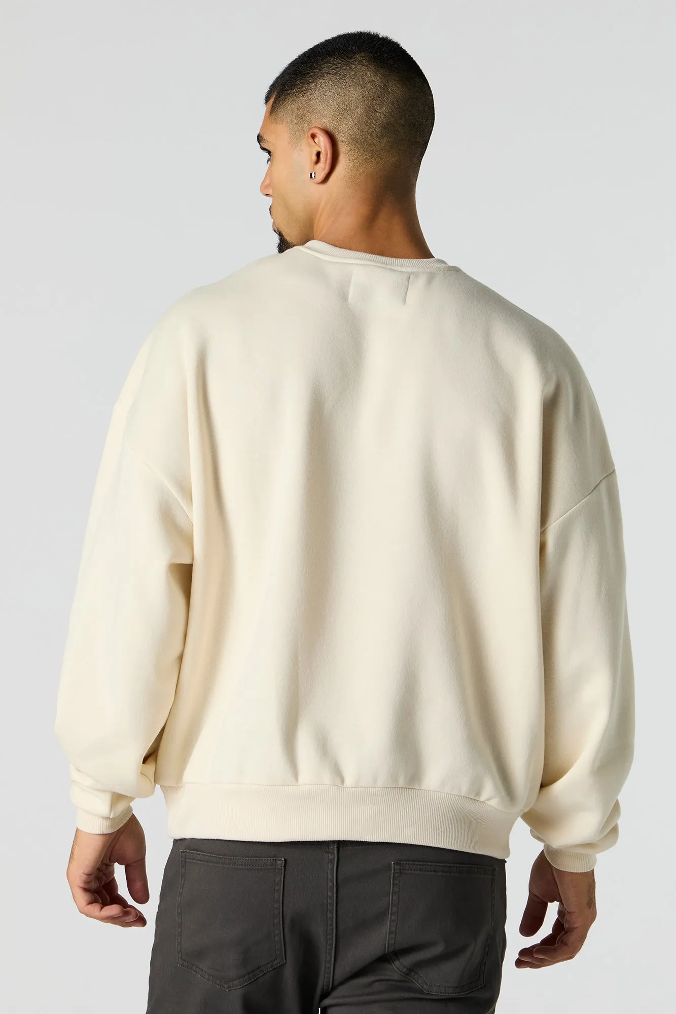 Boxy Crewneck Fleece Sweatshirt