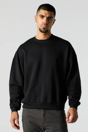 Boxy Crewneck Fleece Sweatshirt