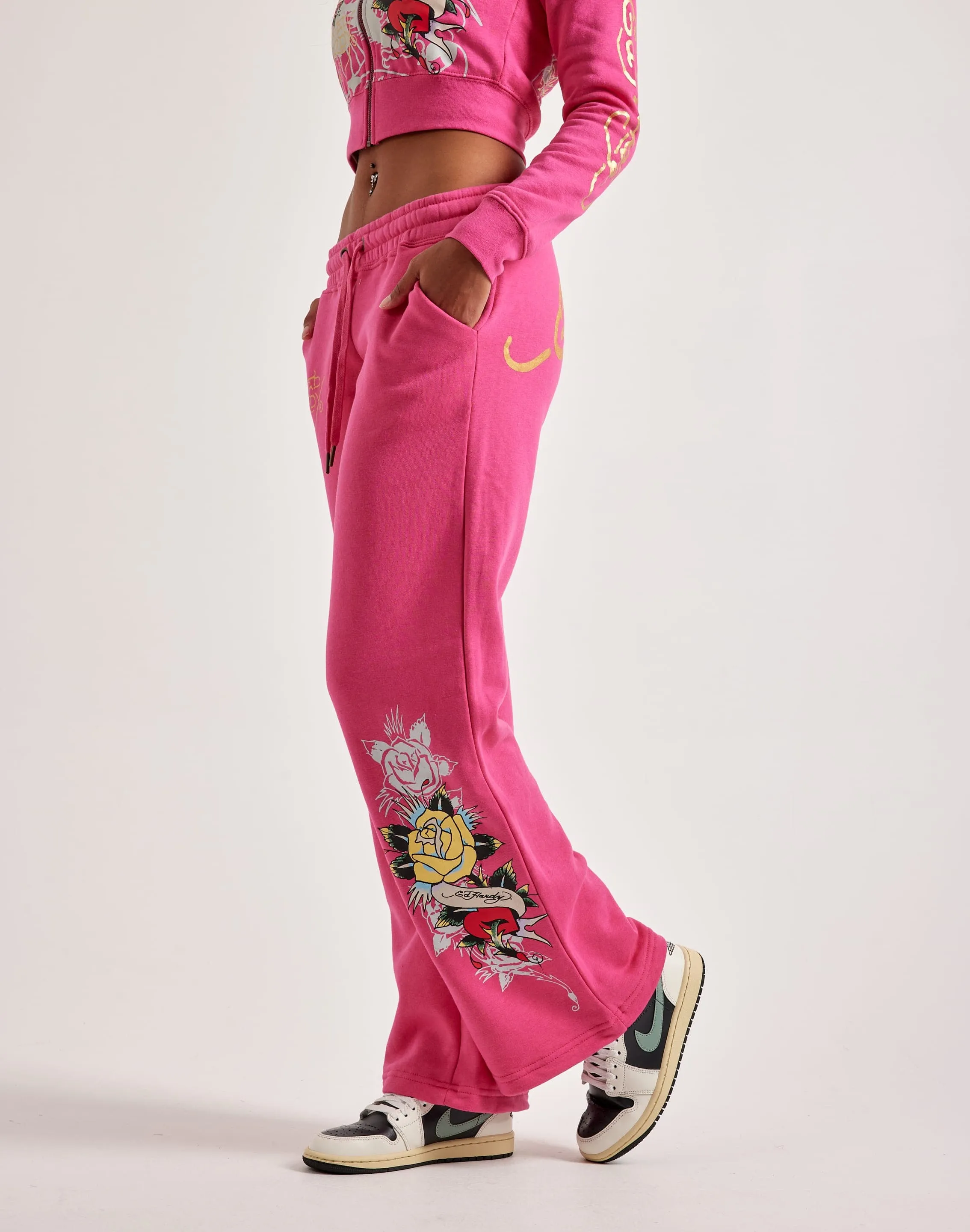 Ed Hardy Love Rose Fleece Pants