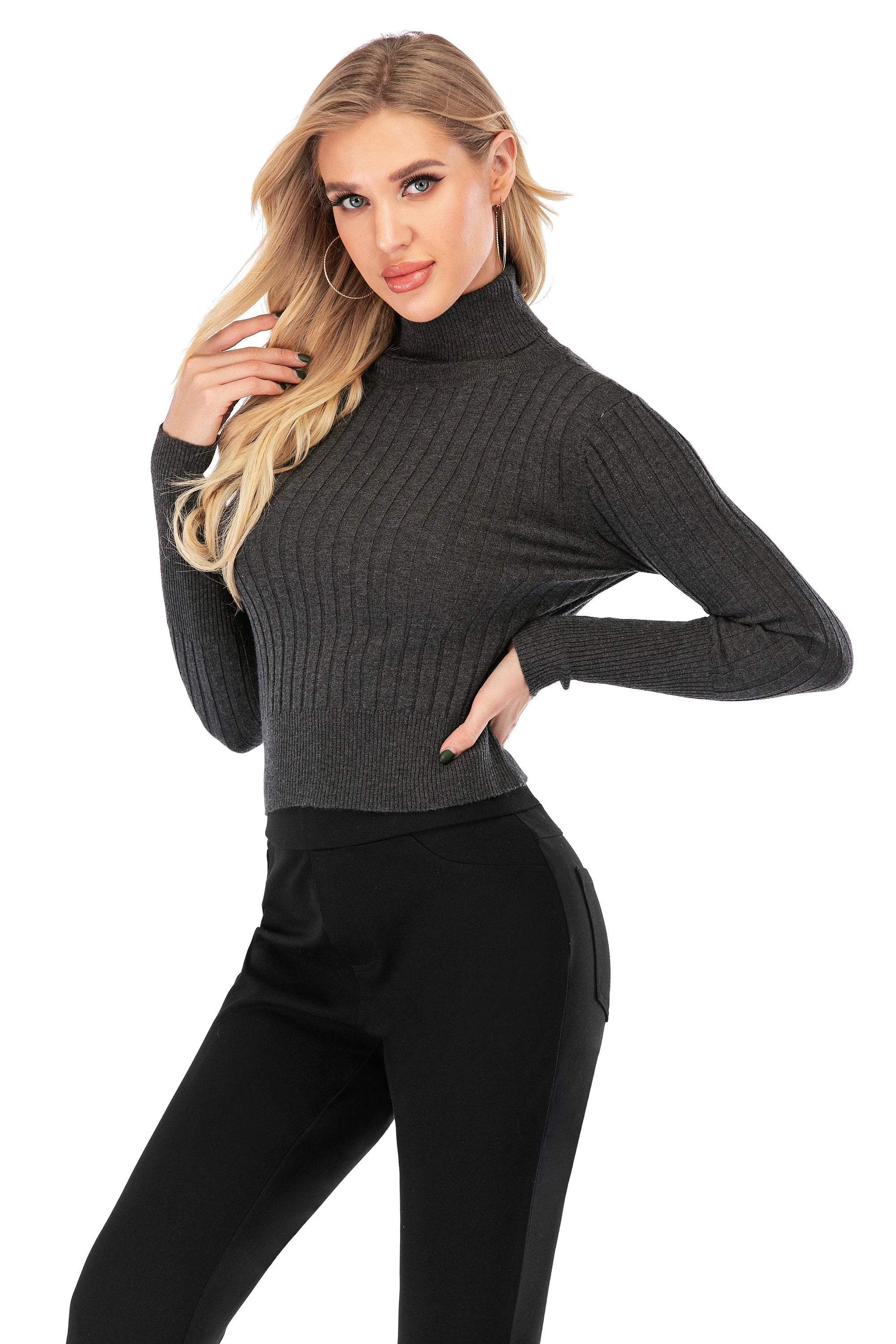 Elegance Redefined: Calison Women's Turtleneck Wool Slim Fit Sweater