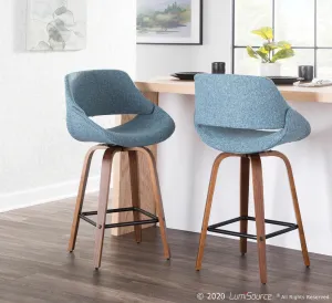 Fabrico Counter Stool - Set of 2 Blue By LumiSource - B26-FBCO2X WLBU2