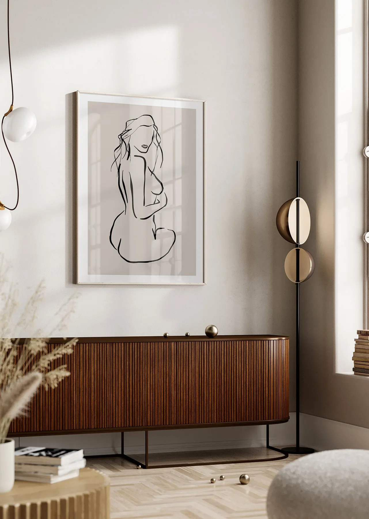 Female Nude Line Art Abstract Wall Art Print (6)