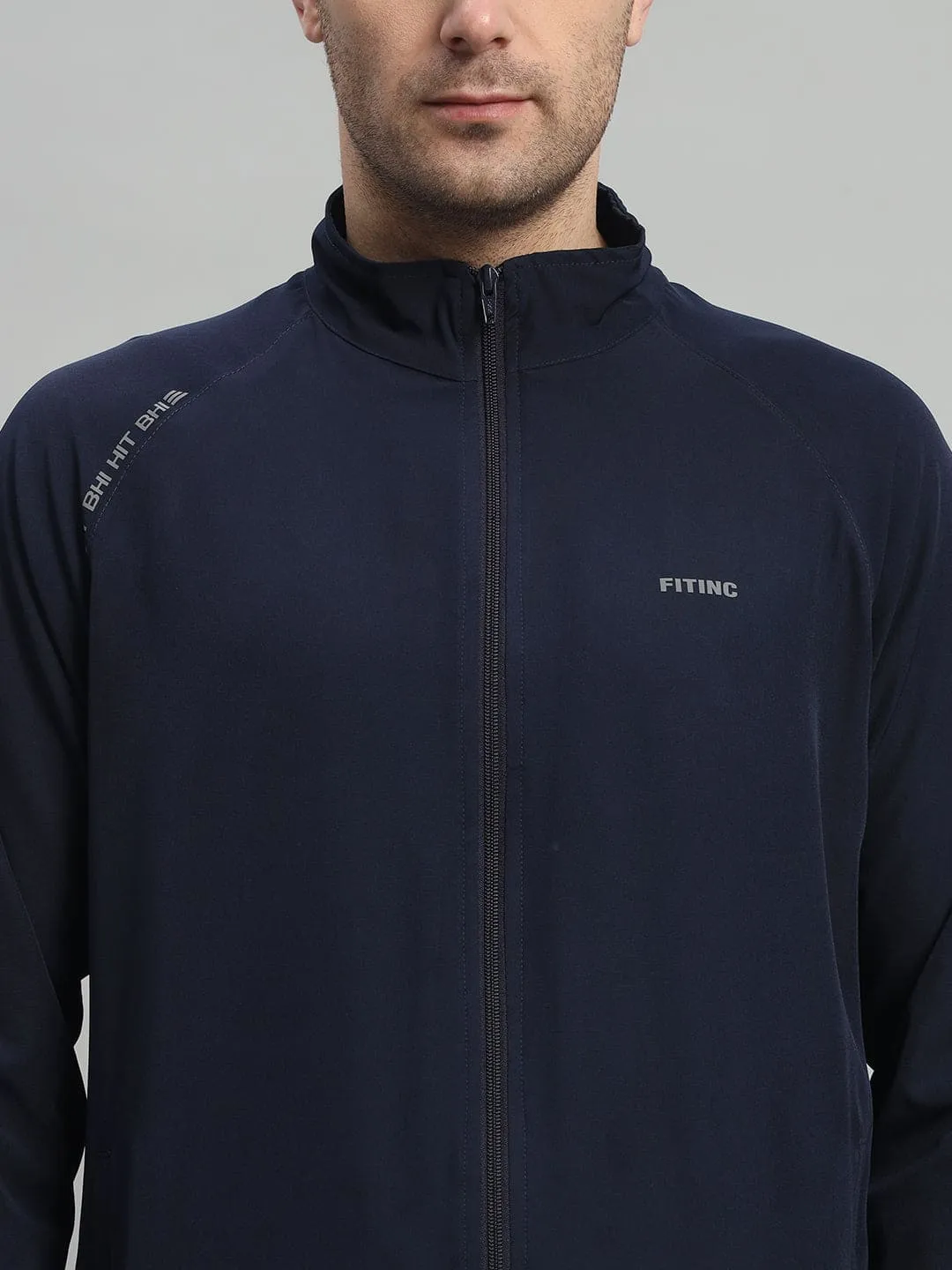 FITINC Sports Track Jacket for Men - Navy Blue