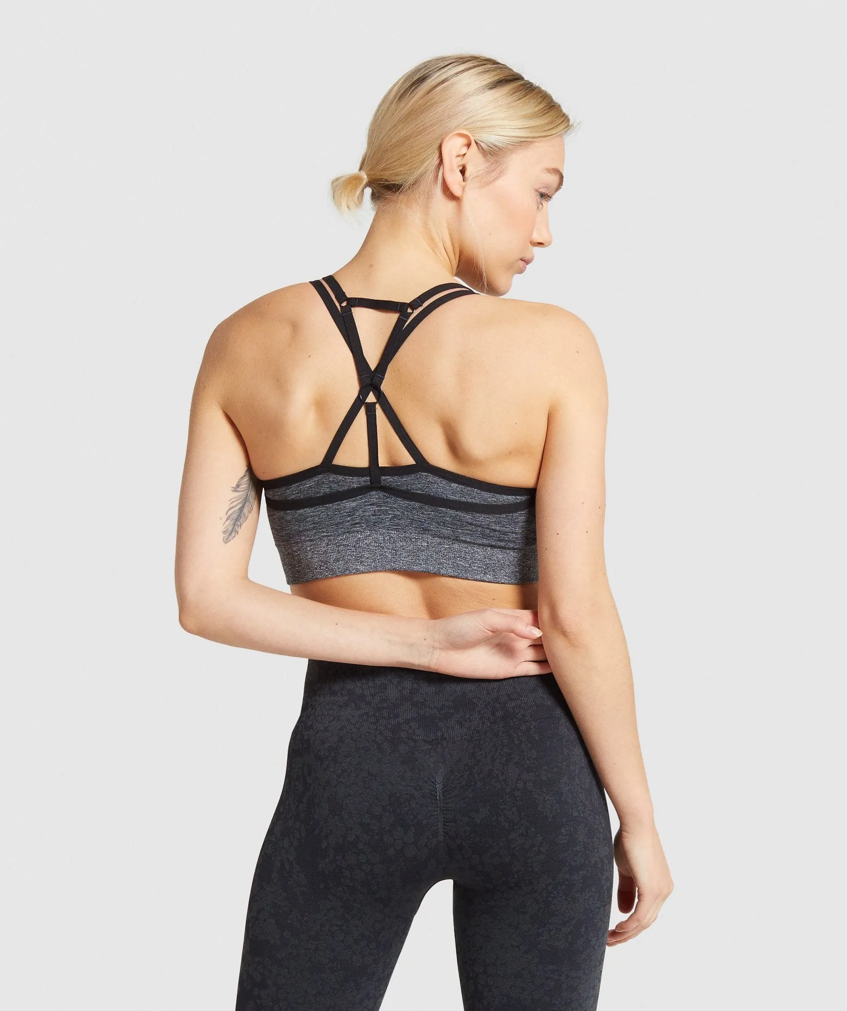 Gymshark Adapt Marl Seamless Sports Bra - Black