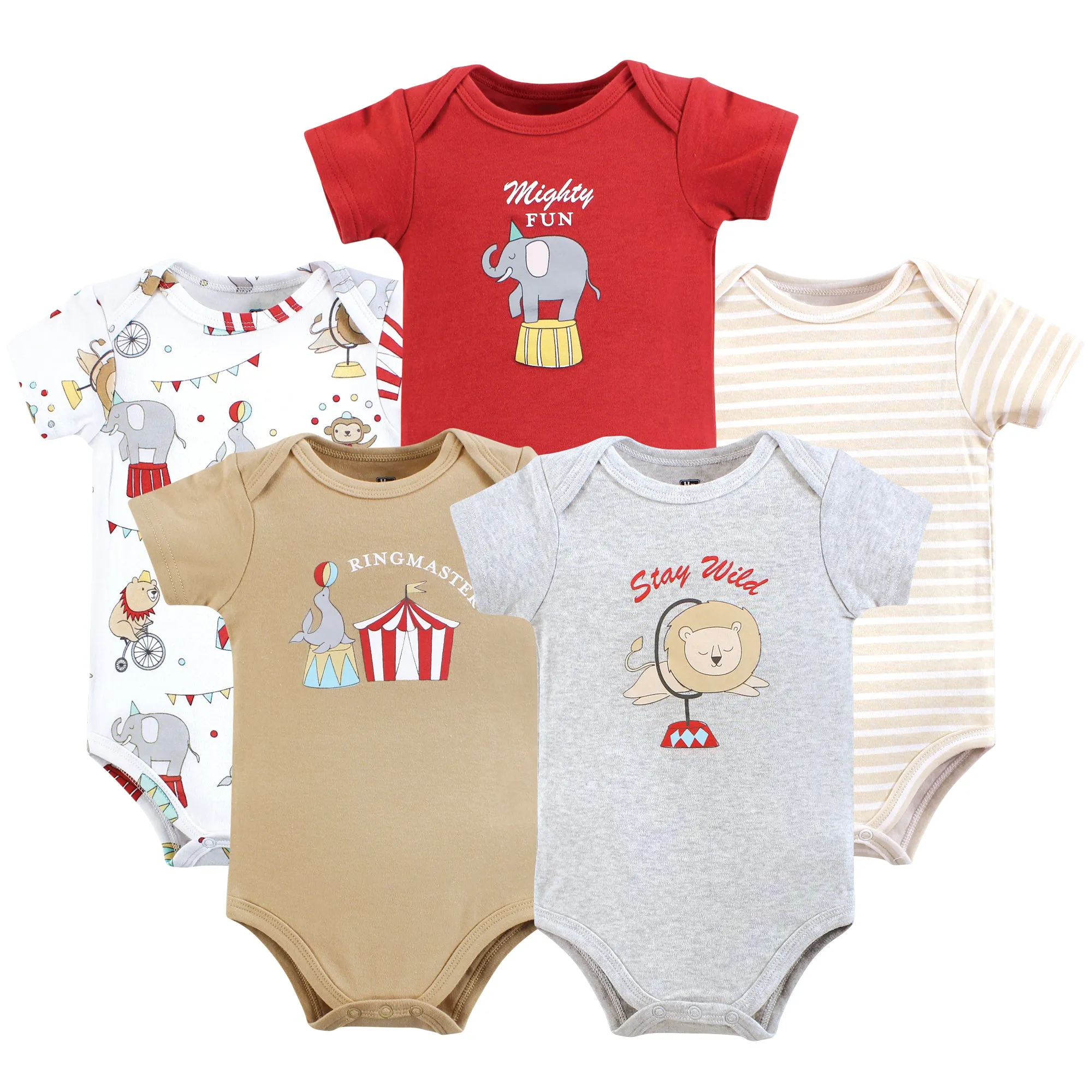 Hudson Baby Cotton Bodysuits, Carnival