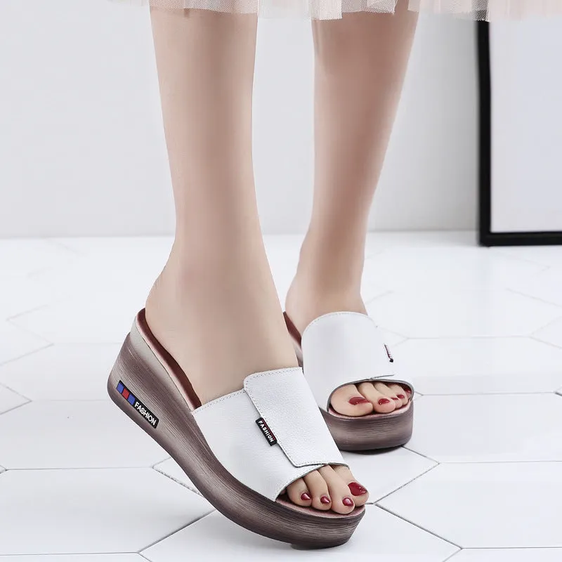 Leather platform sandals for women - Women's shoes