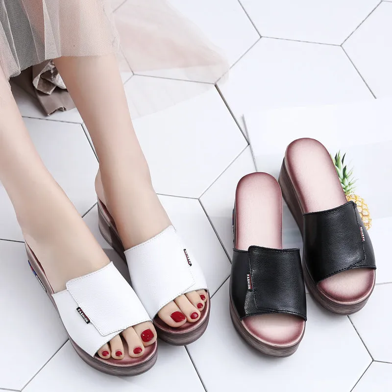 Leather platform sandals for women - Women's shoes