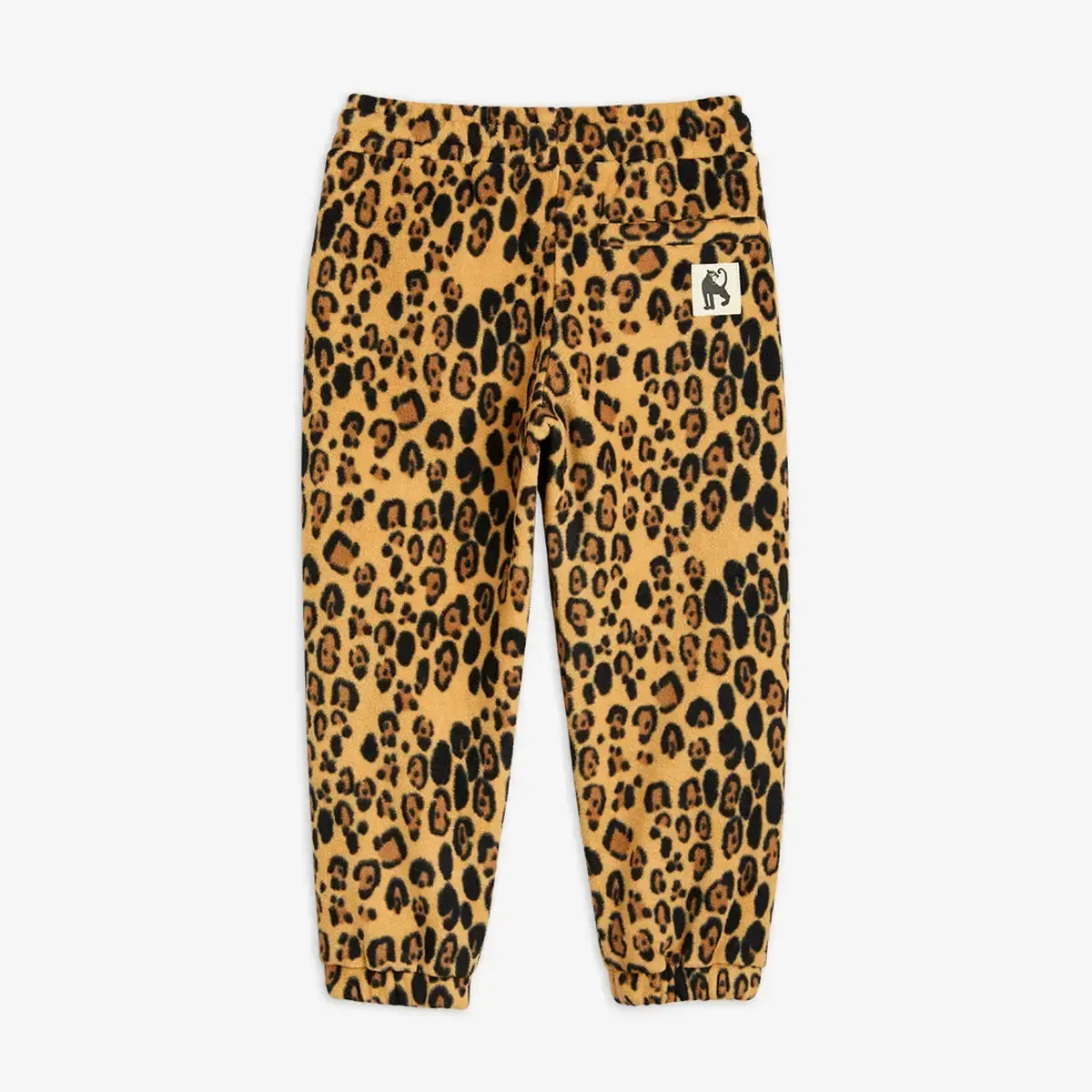 Leopard Fleece Trousers Beige