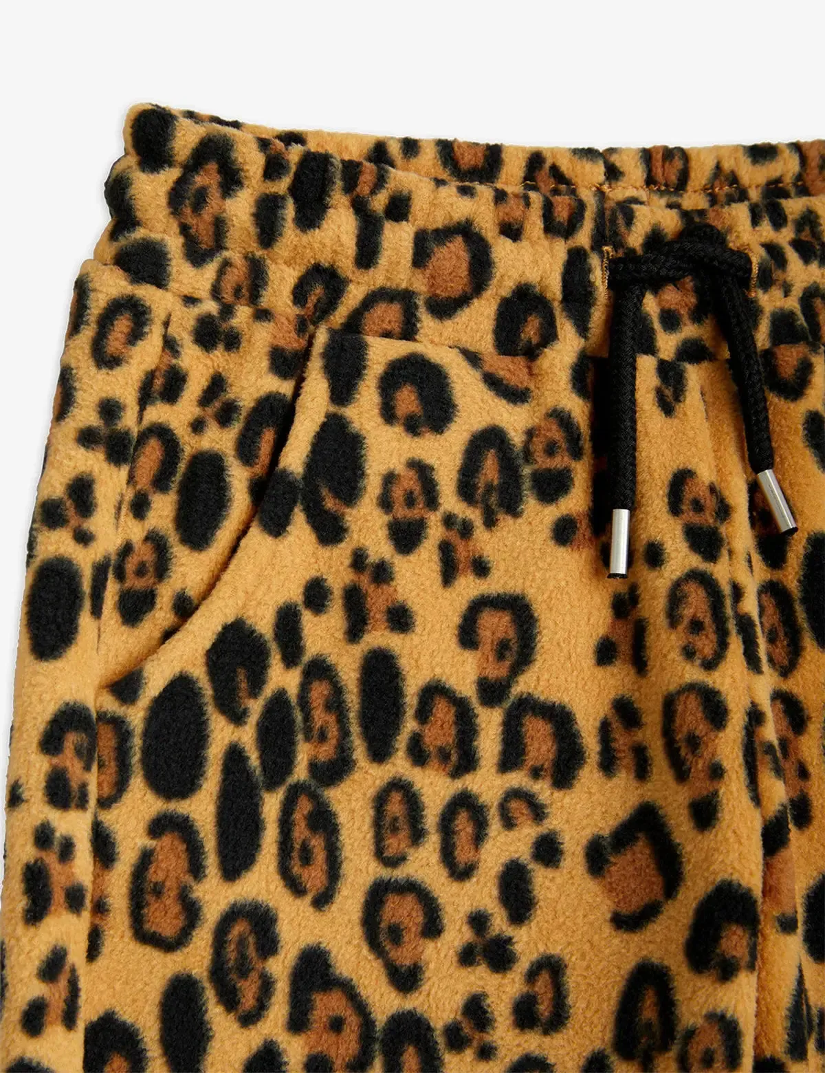 Leopard Fleece Trousers Beige