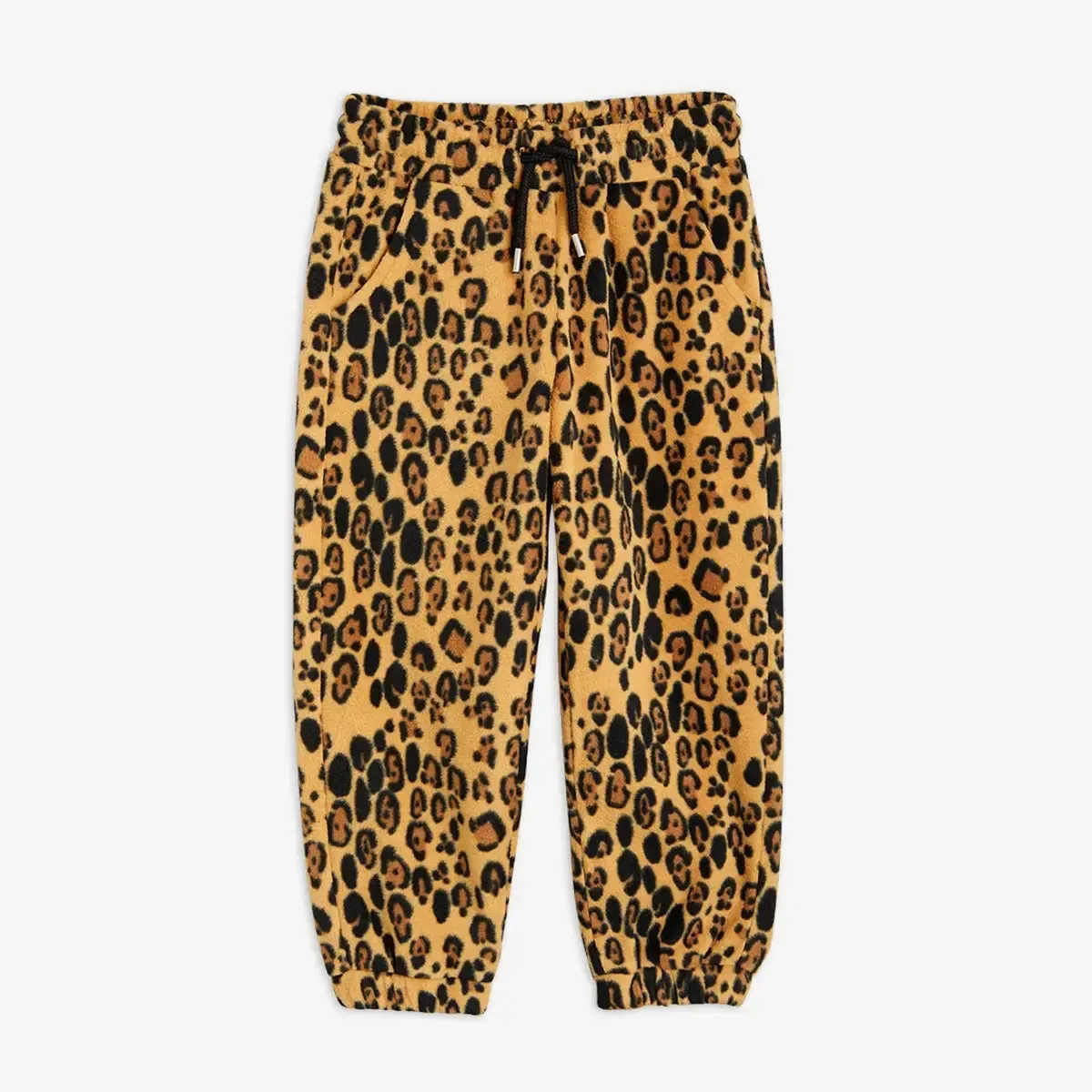 Leopard Fleece Trousers Beige