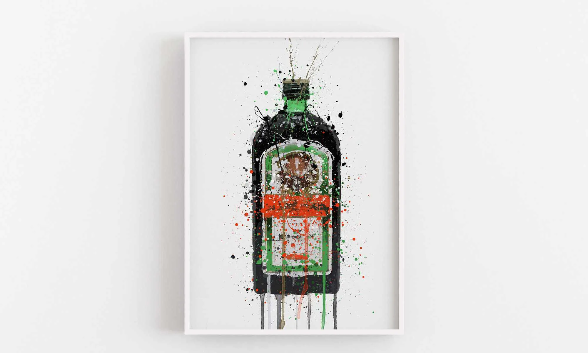 Liqueur Bottle Wall Art Print 'Green Ink'