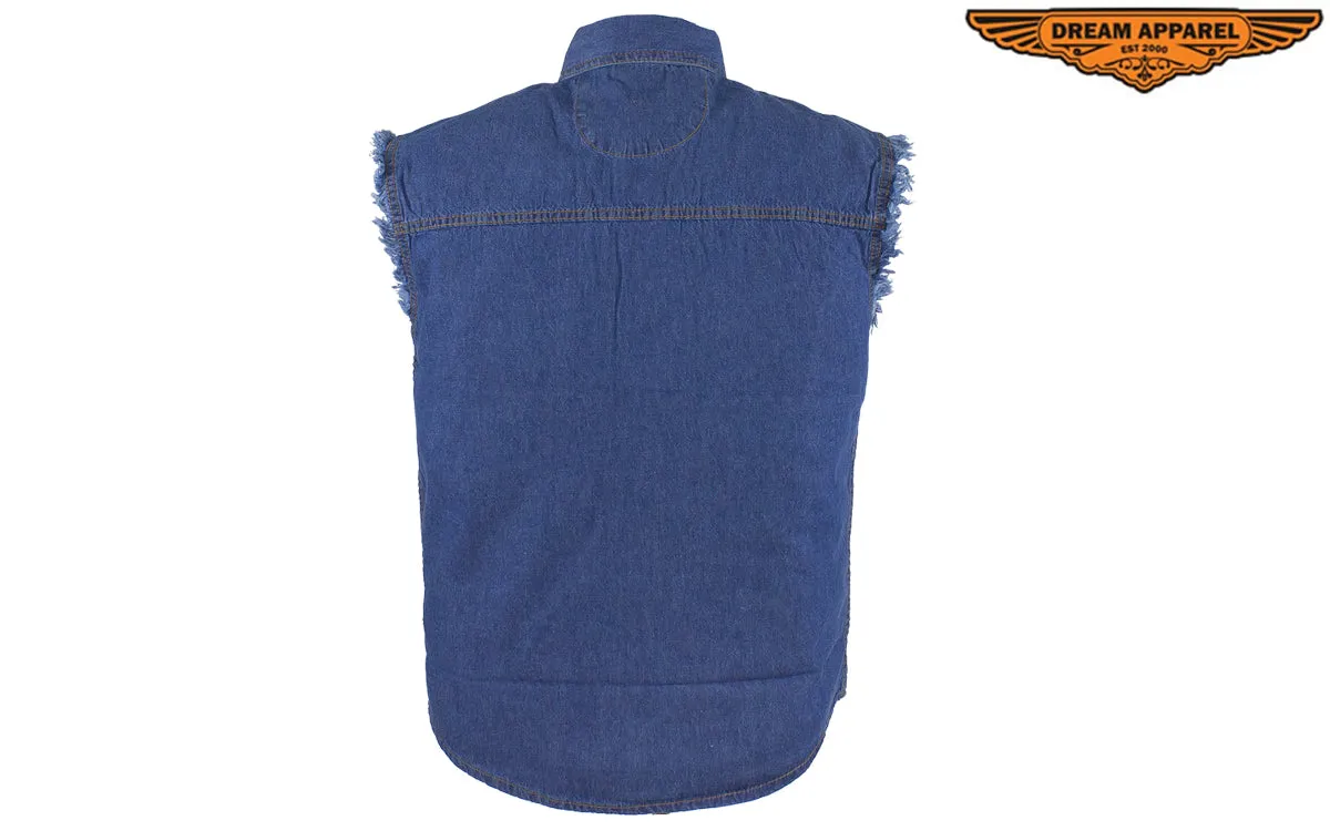 Mens Denim Blue Sleeveless