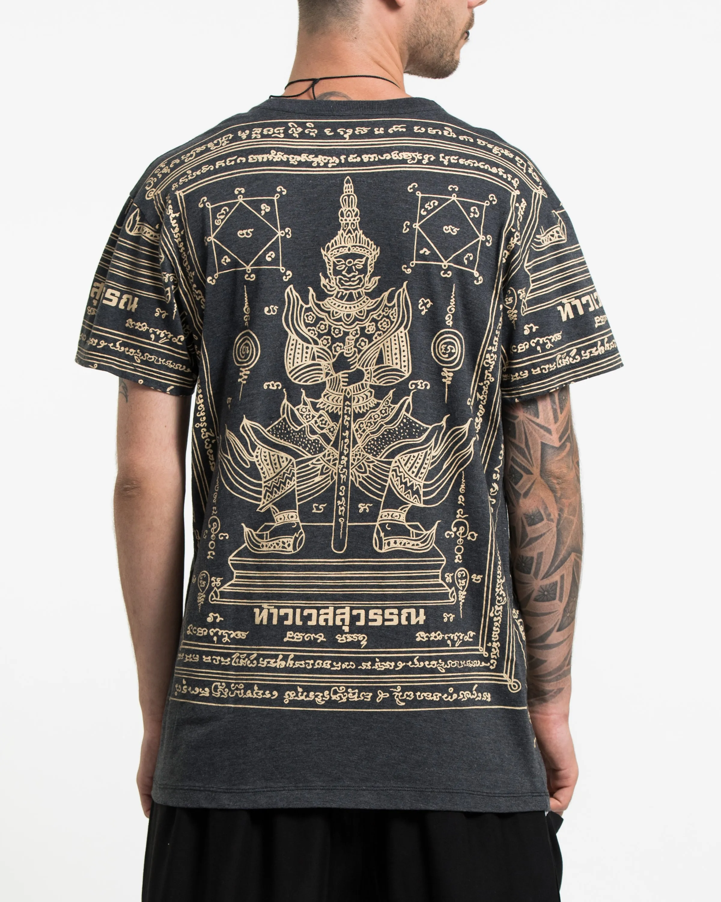 Mens Guardian Demon Tattoo T-Shirt in Black