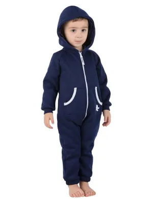 Navy Blue Infant Footless Hoodie Onesie