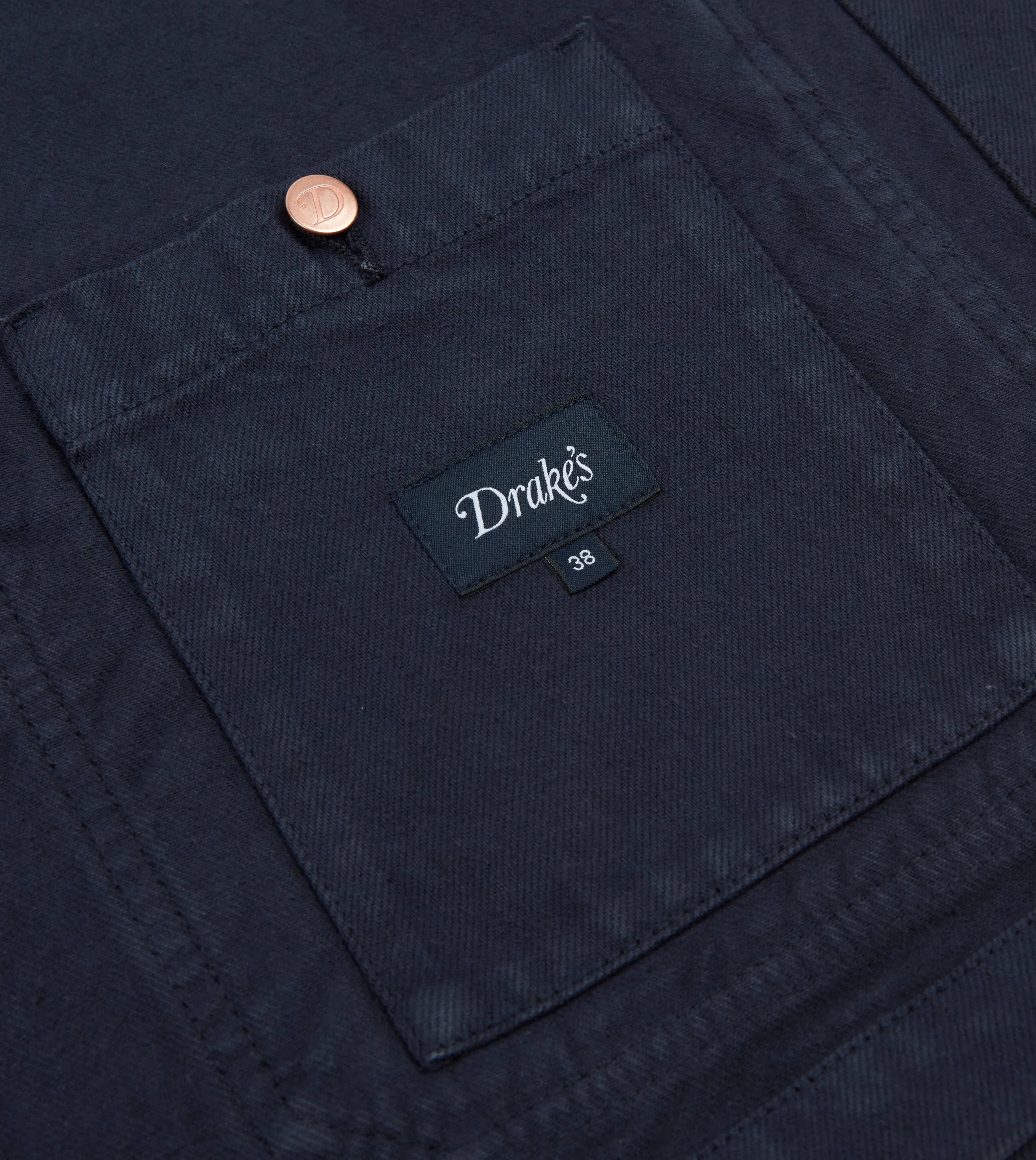 Navy Heavy Twill Cotton Five-Pocket Chore Jacket