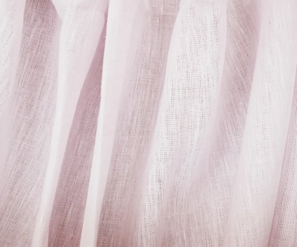 Pastel Pink-White Spence Bryson Texture Slub Irish Linen Chambray Fabric