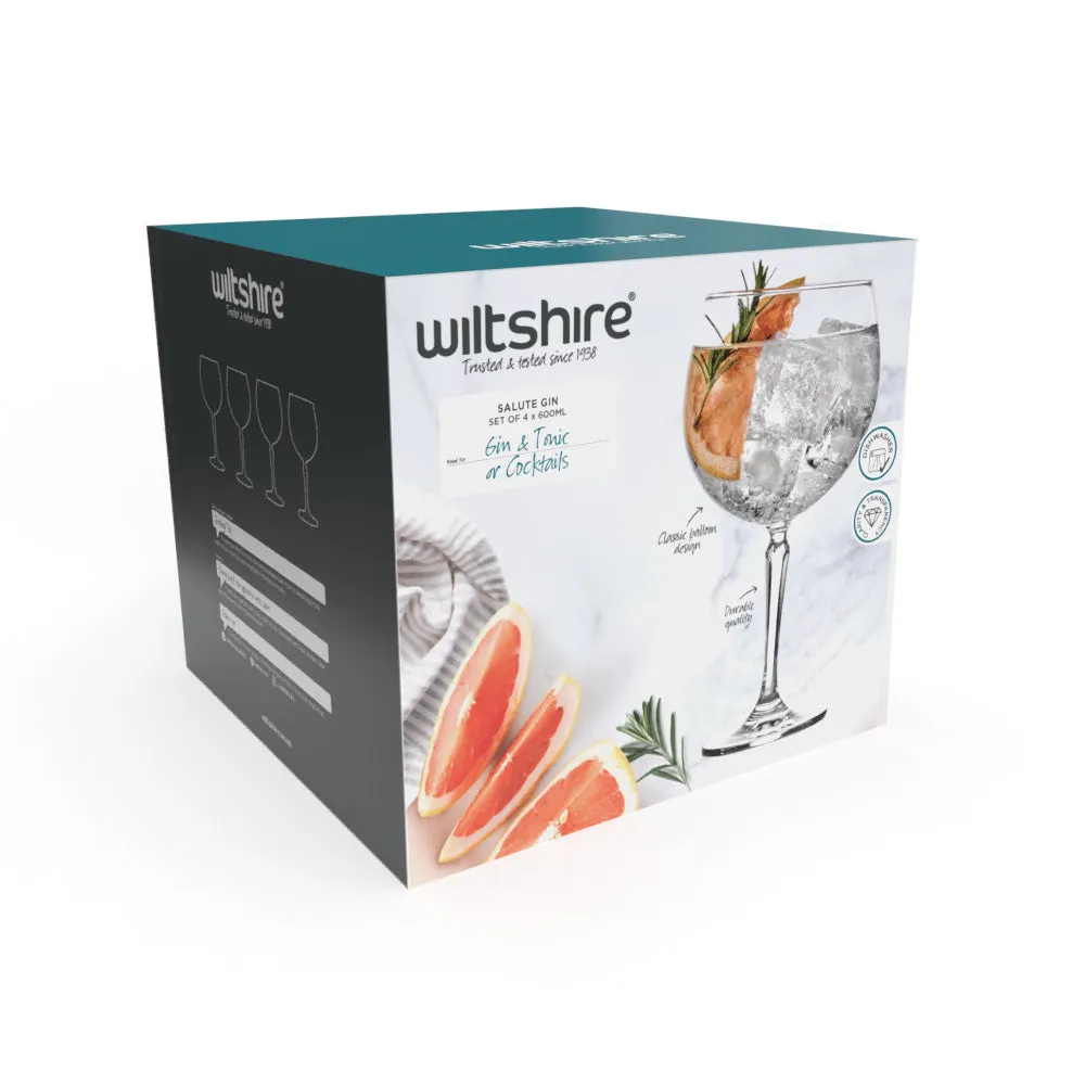 Salute Gin 600ml Set of 4