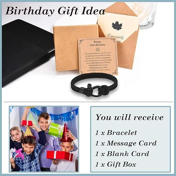 TEVOP Birthday Gifts for Boys, Birthday Bracelet Gifts Boys, Unusual Birthday Gifts for Son Grandson Nephew Brother