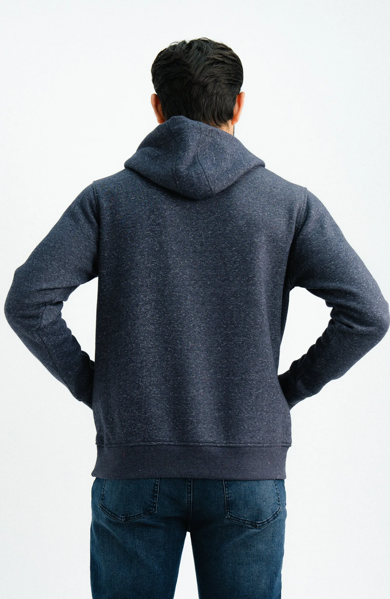 Textured Neps Pullover Navy Blue