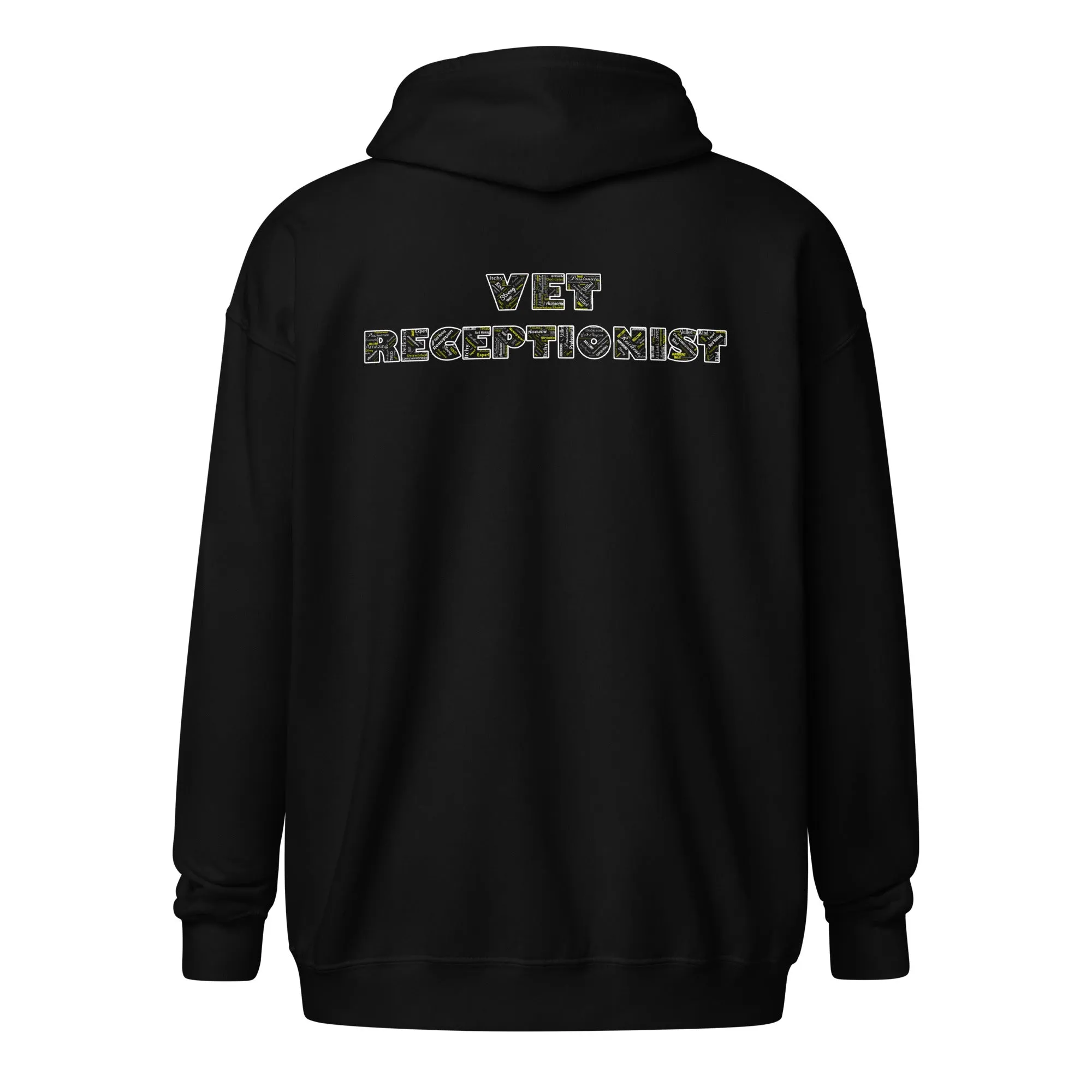 Vet Receptionist Typography Unisex Zip Hoodie