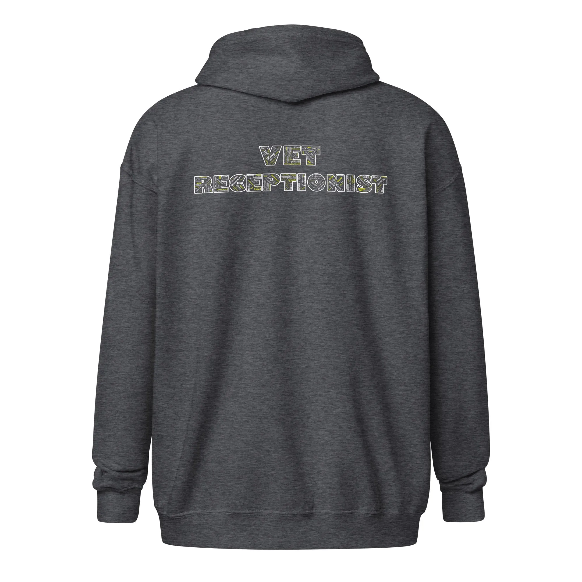 Vet Receptionist Typography Unisex Zip Hoodie