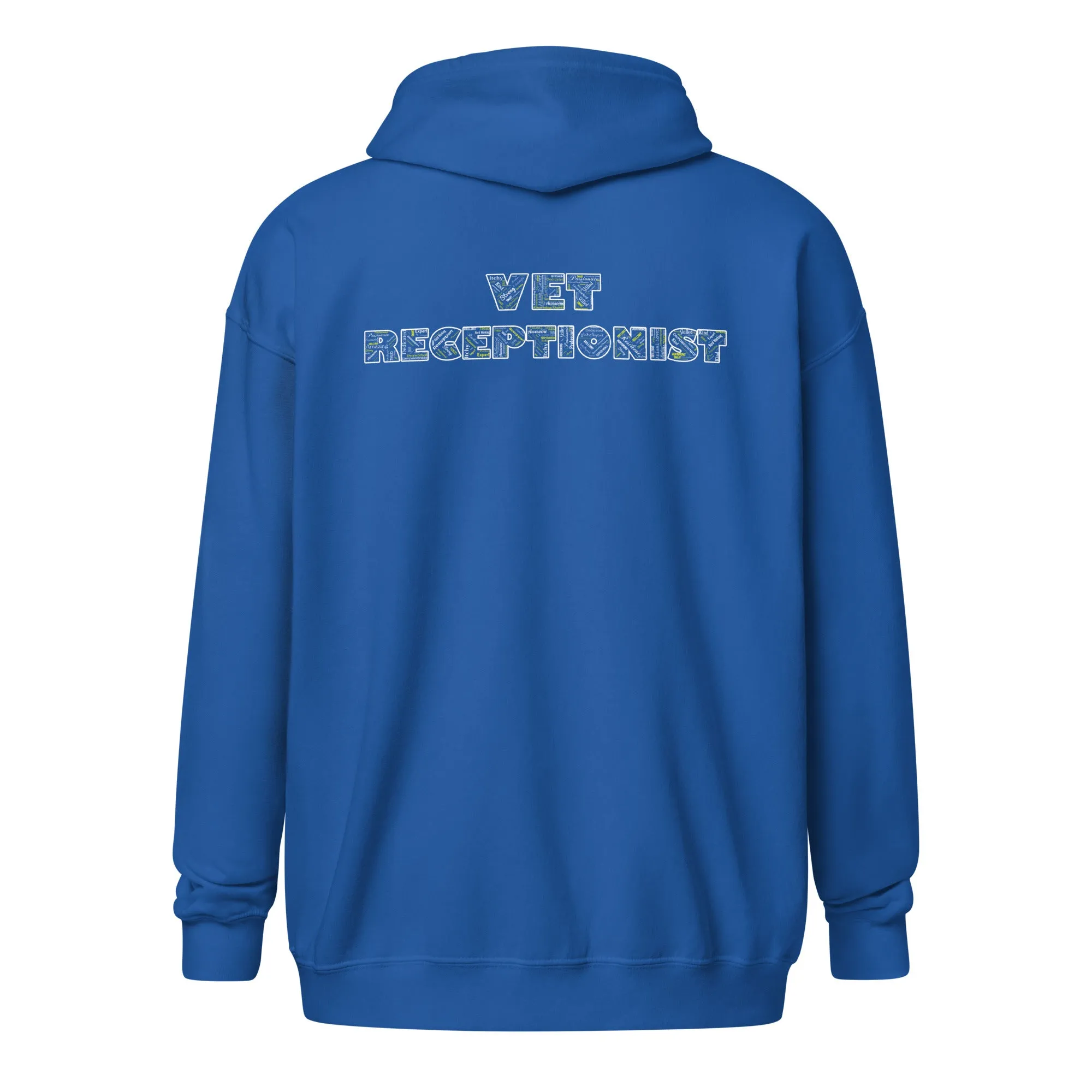 Vet Receptionist Typography Unisex Zip Hoodie