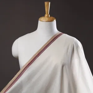 White - Handloom Mangalagiri Cotton Fabric with Thread Border 09