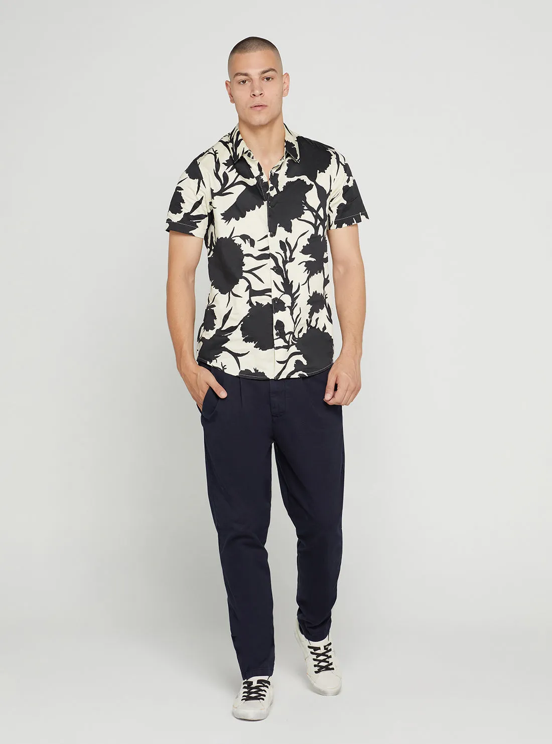 White Shadow Floral Print Shirt