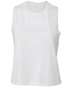 Womens racerback cropped tank | Solid White Blend